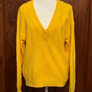 Urban Outfitters Bright Yellow V-Neck Sweater